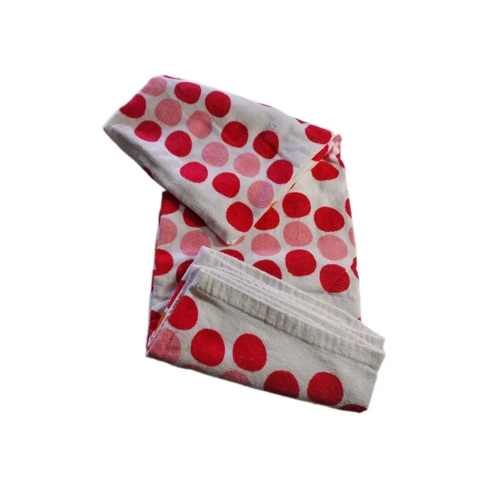 2011 Target Polka-Dot Bath Beach Towel 100% Cotton Colorful Red Pink Retro 28x55